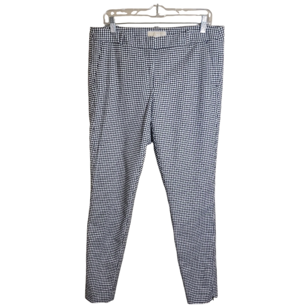 MICHAEL Michael Kors gingham plaid pants size 10 black white career trouser